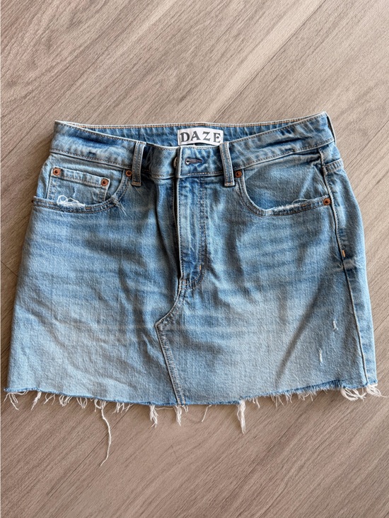 Daze Denim Dresses & Skirts - DAZE Light Blue Denim Skirt-Style Jean Shorts